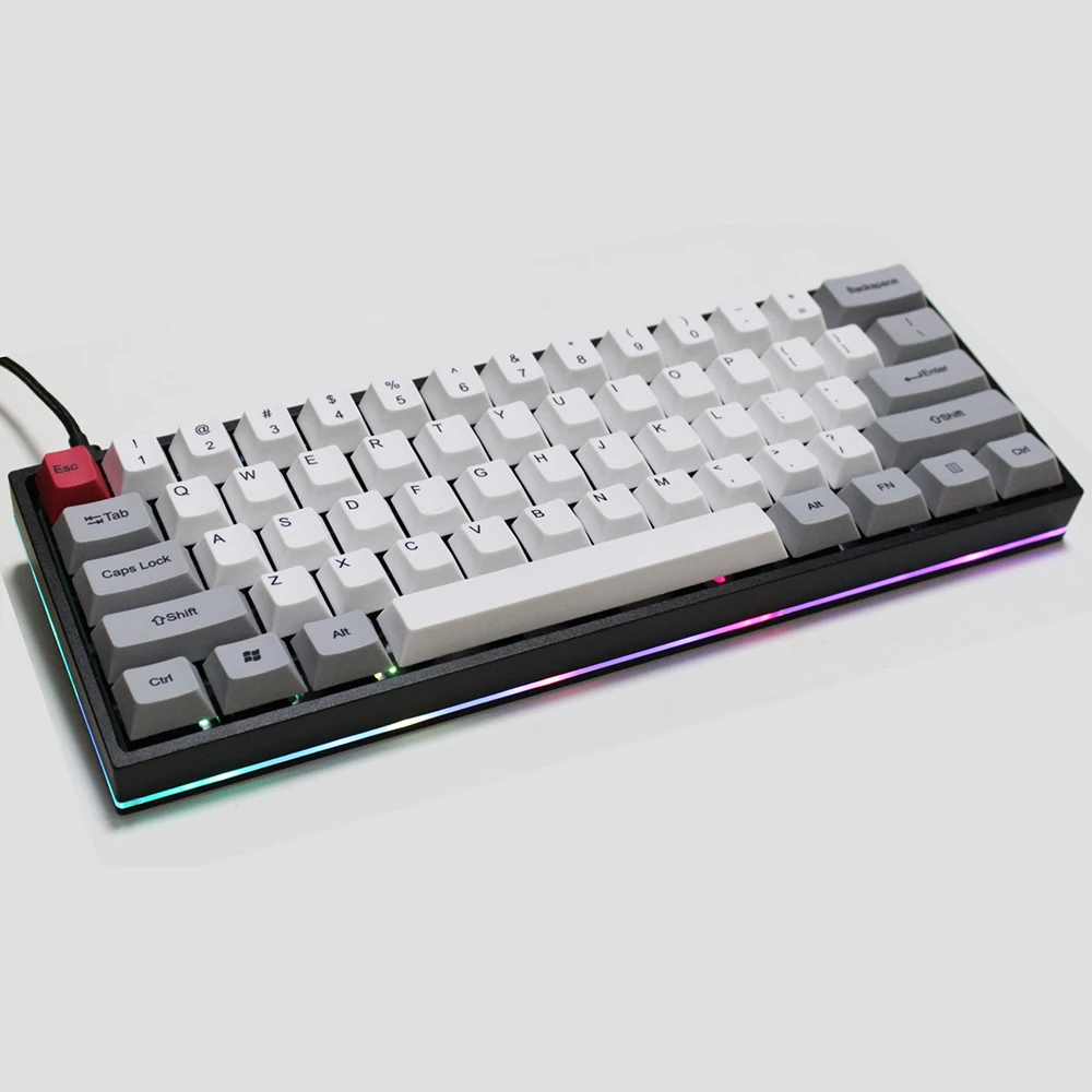 RGB60 клавиатура DIY анодированный алюминиевый чехол RGB боковая Просвечивающая