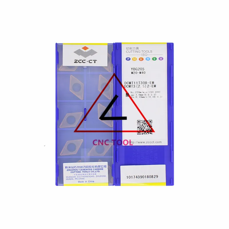 

DCMT11T308-EM YBG205 10pcs Original CHINA ZCCCT Turning Inserts