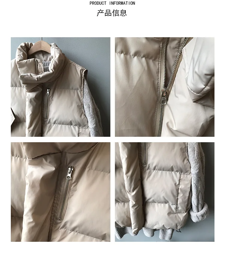 winter жилет женский теплый simple безрукавка женская loose stand collar жилет женский zipper cotton vest