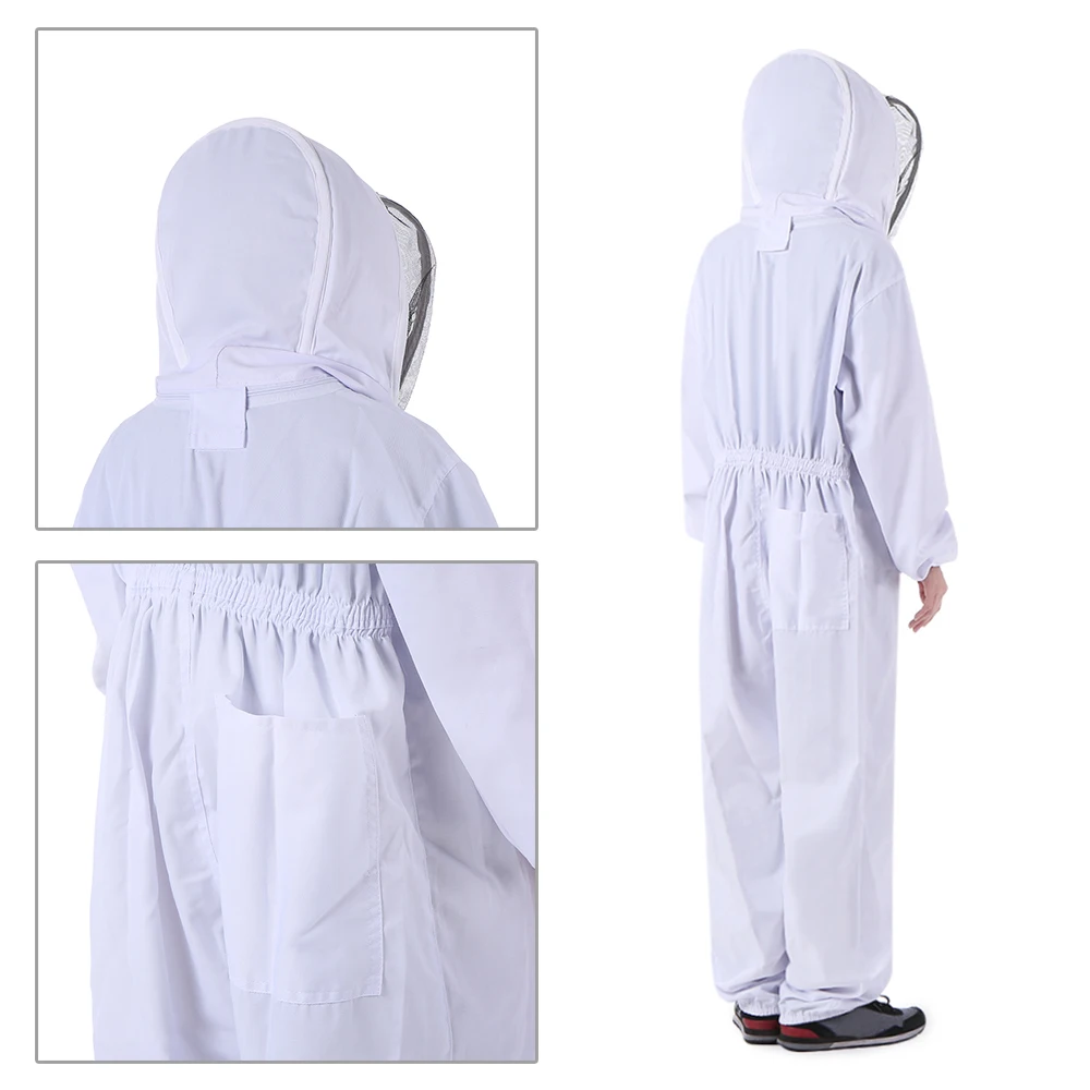 

Beekeeping Protective Equipment Beekeeping Suit with Removable Round Clear View Fencing Veil Beekeeping Full Body Suit Hat Smock