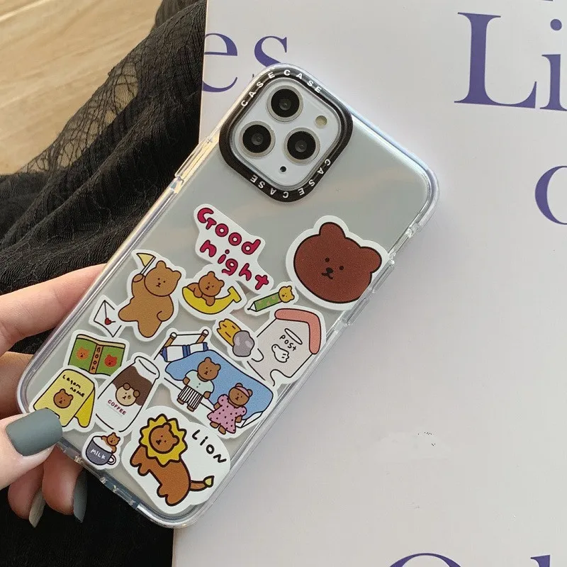 IUENUA милый чехол для телефона с милым медведем и животными iphone 11 Pro Max XR XS X 7 8 Plus