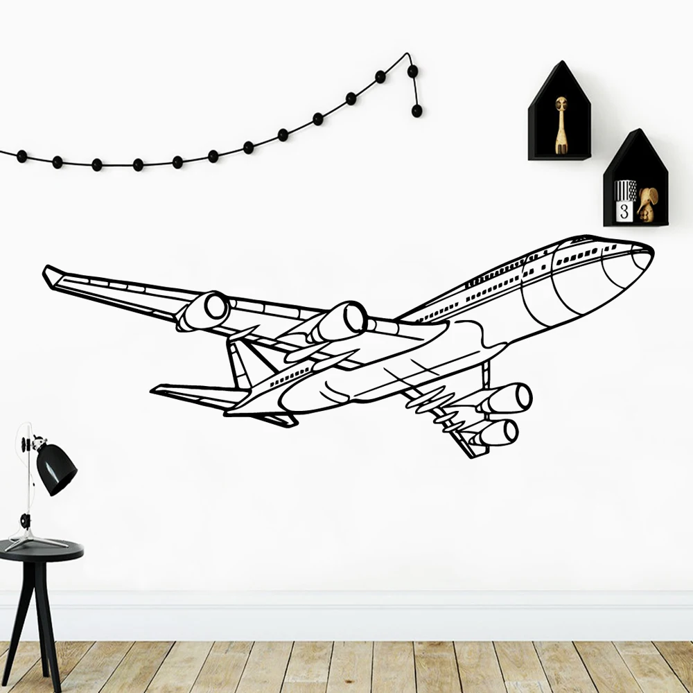 Cute plane Wall Stickers Decorative Sticker Home Decor For Kids Rooms Diy Decoration Waterproof Art Decal | Дом и сад
