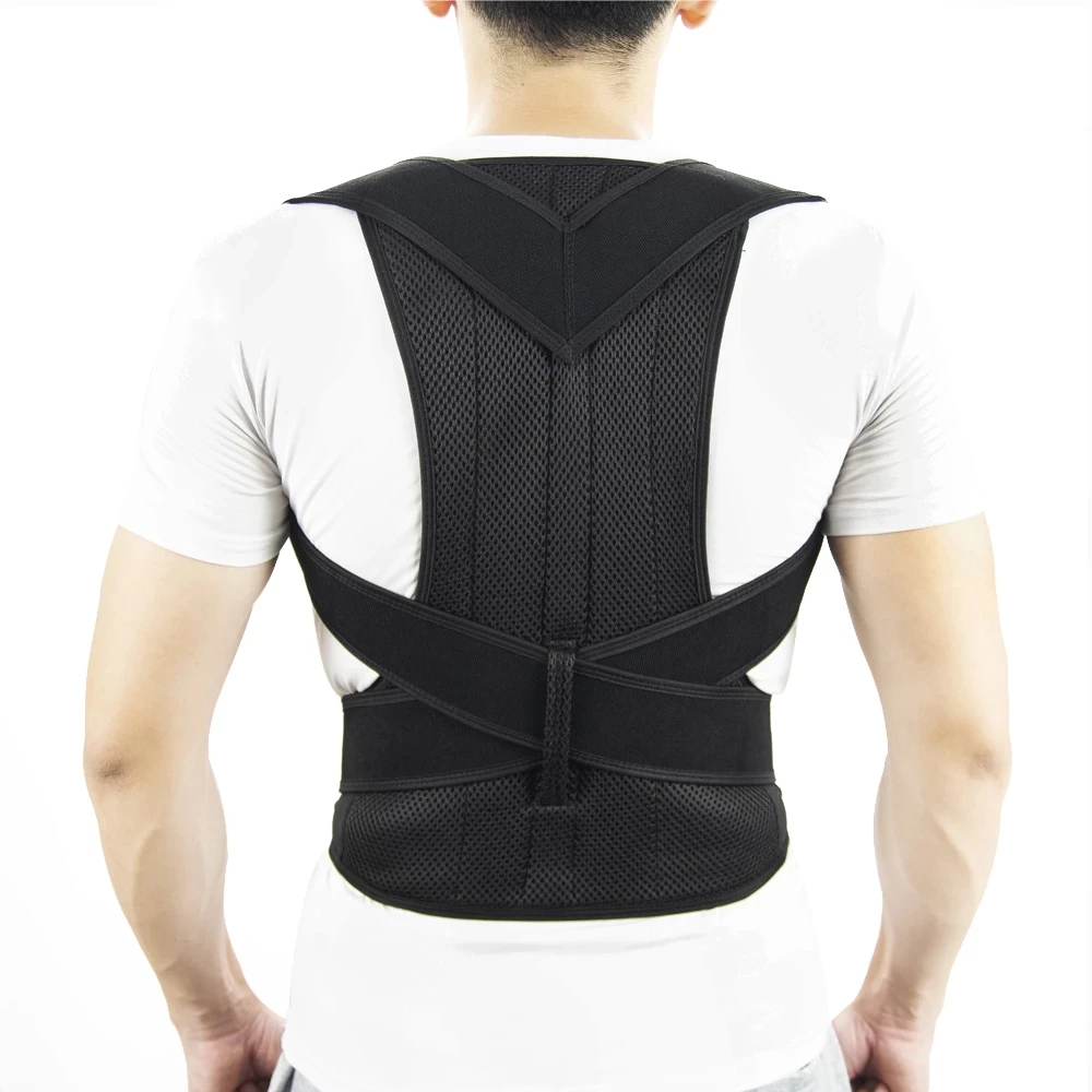 Back-Belt Corset Brace-Support Posture-Corrector Lumbar Shoulder Adjustable for Men