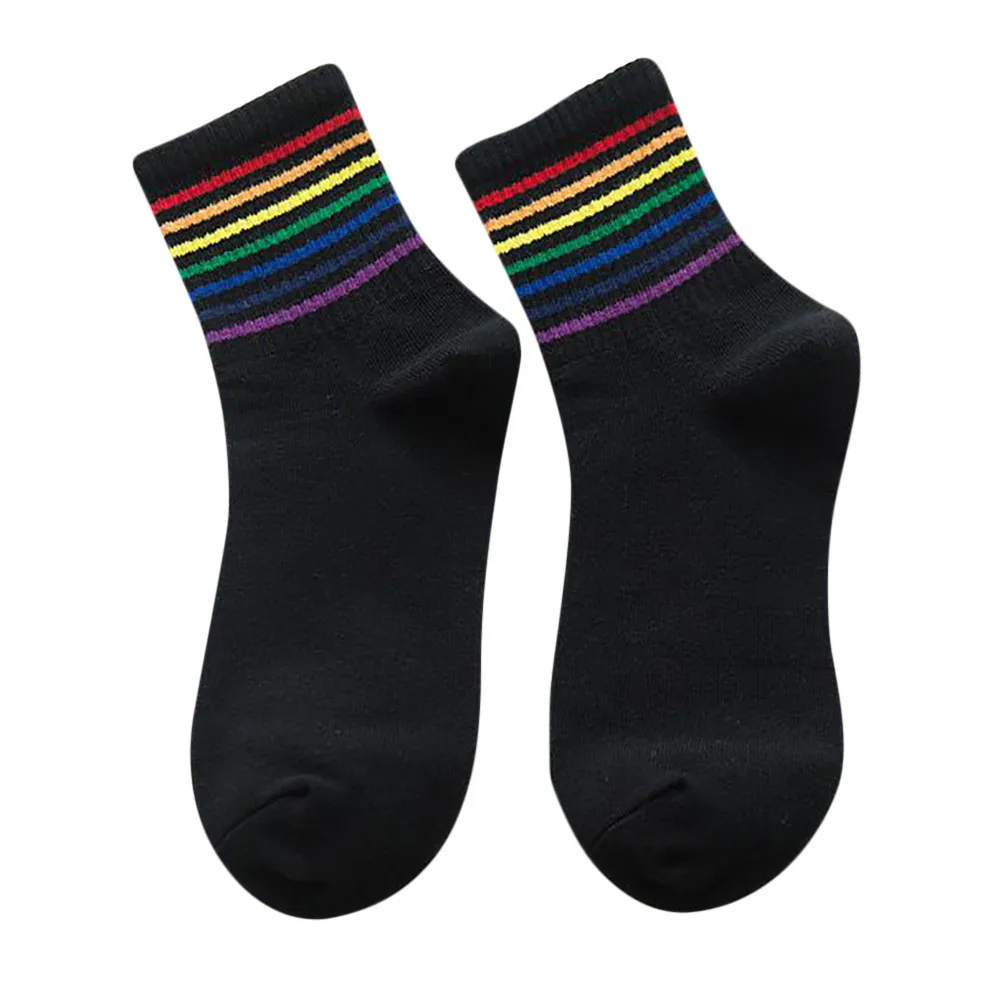 

Funny Cute Japanese High School Girls Cotton Loose Striped Crew Rainbow Socks Women Sox Harajuku Designer women socks 911#3