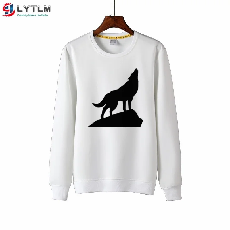 WY6119 White LYTLM; одежда для маленьких девочек; свитер для малышей; дом Старков 3D волк толстовка, свитер для маленьких девочек; Enfant Fille животных свитшот с рисунком, круглый воротник, длинные рукава толстовки с капюшоном для девочек, для детей - Цвет: WY6119 White