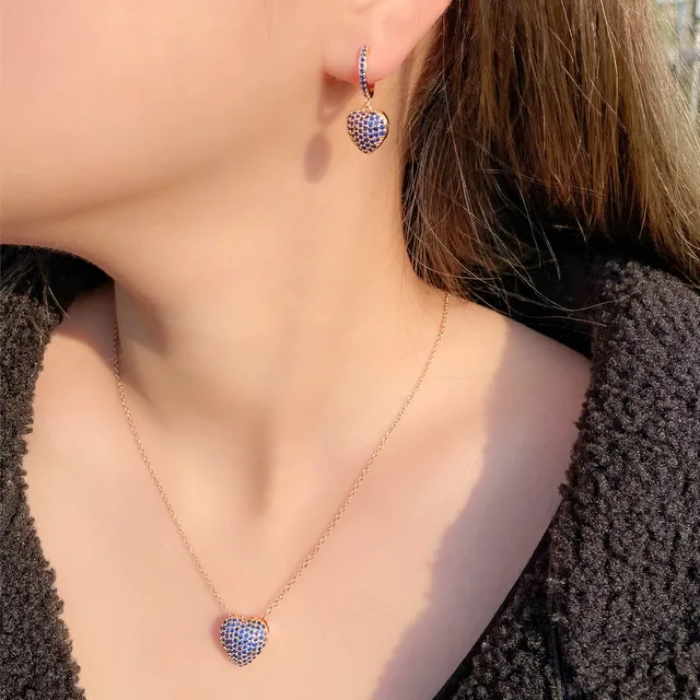 Set Gioielli Sposa In Argento - Collana E Orecchini Con Zirconia, Per Matrimonio E Serate - Foto 10