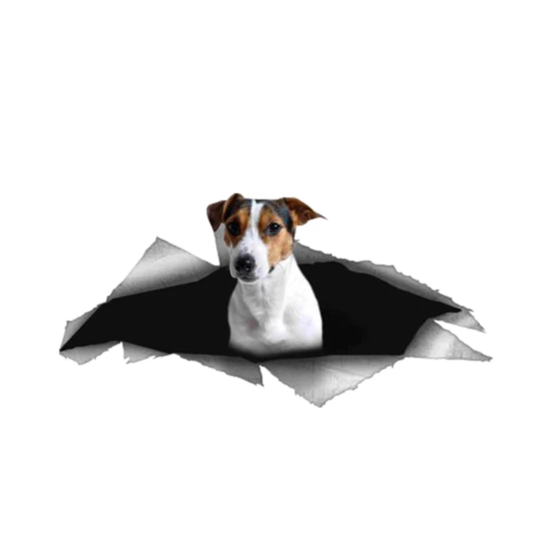 

Protected Car Sticker Cover Scratches Cute 3D Pet Jack Russell Terrier Dog Pet Animal Accessories Car Window PVC 13cm X 6cm