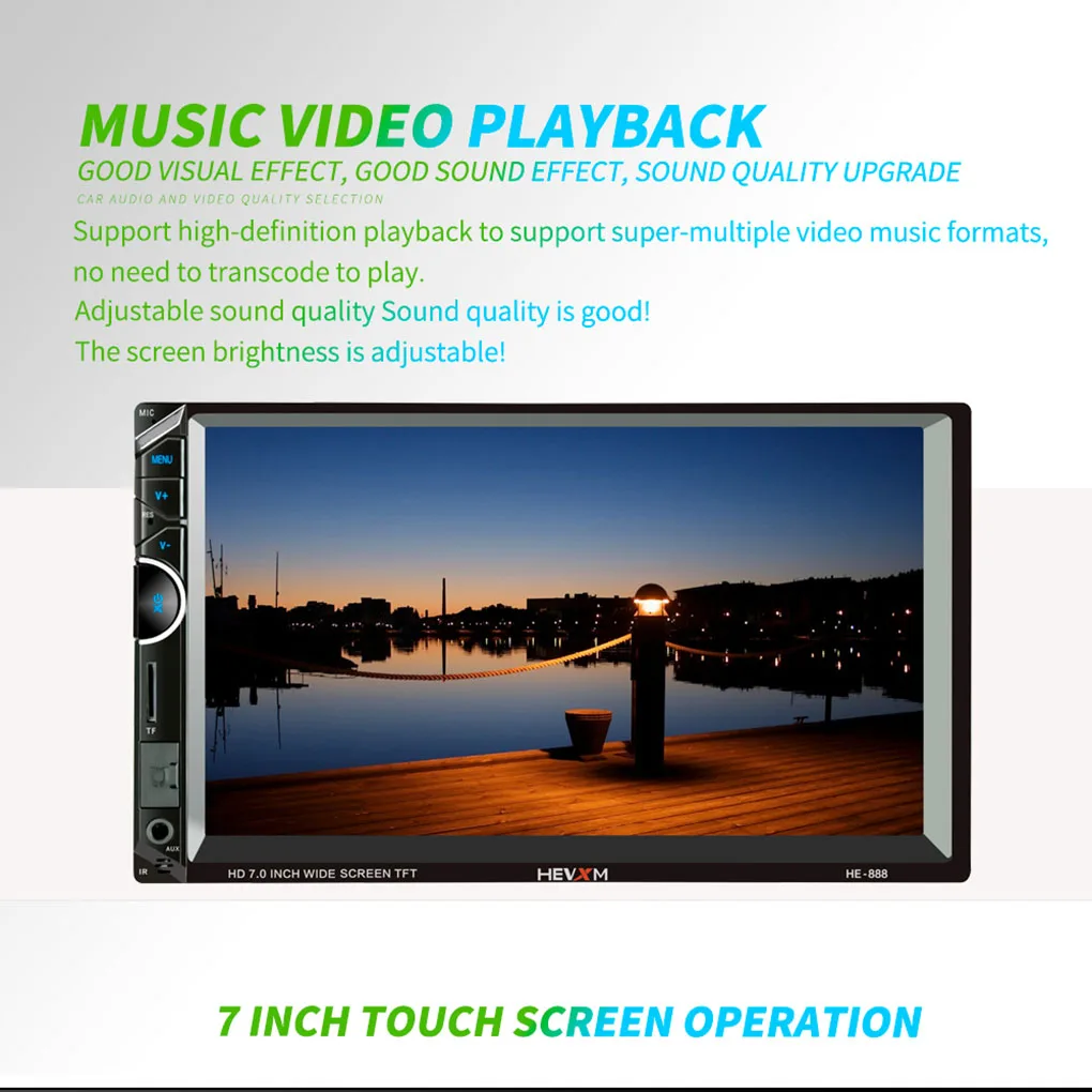 

7" HD 2DIN Bluetooth Hands-free Car Stereo Radio MP5 Player Touch Screen BT USB FM Phone Link+Rearview Camera
