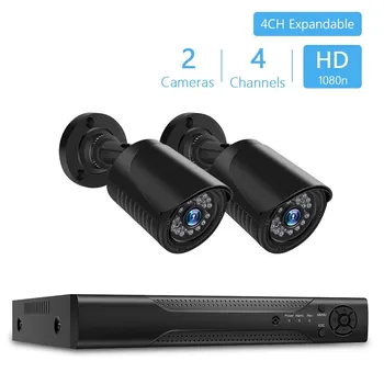 

Home Security Camera System 4 Channel H.264 Security Digital Video Recorder + 2pcs 1080P Surveillance Cameras Motion Detection
