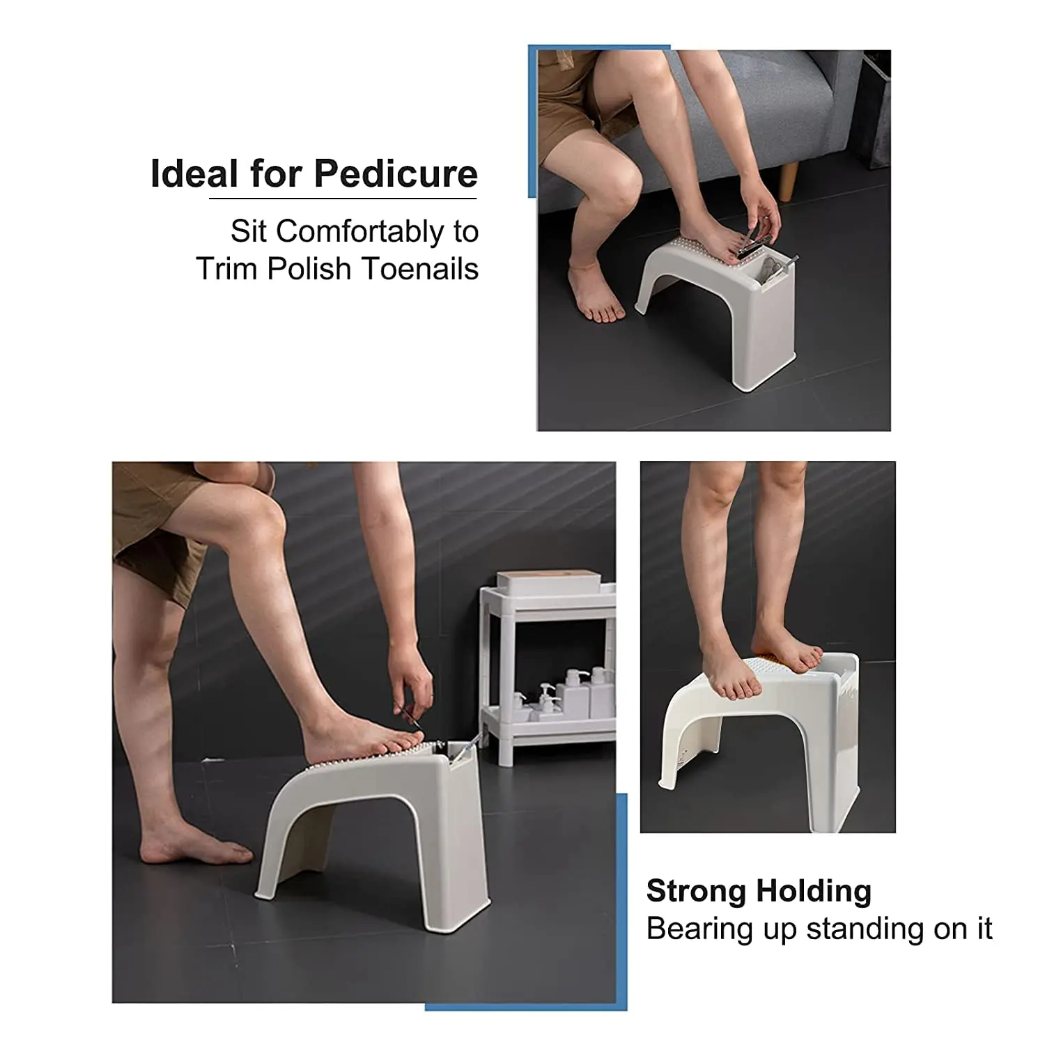 DITAVN Repose-pieds de douche 30,5 cm – Tabouret de douche pour les jambes  de rasage, petit banc de salle de bain d'angle adapté aux petits espaces de