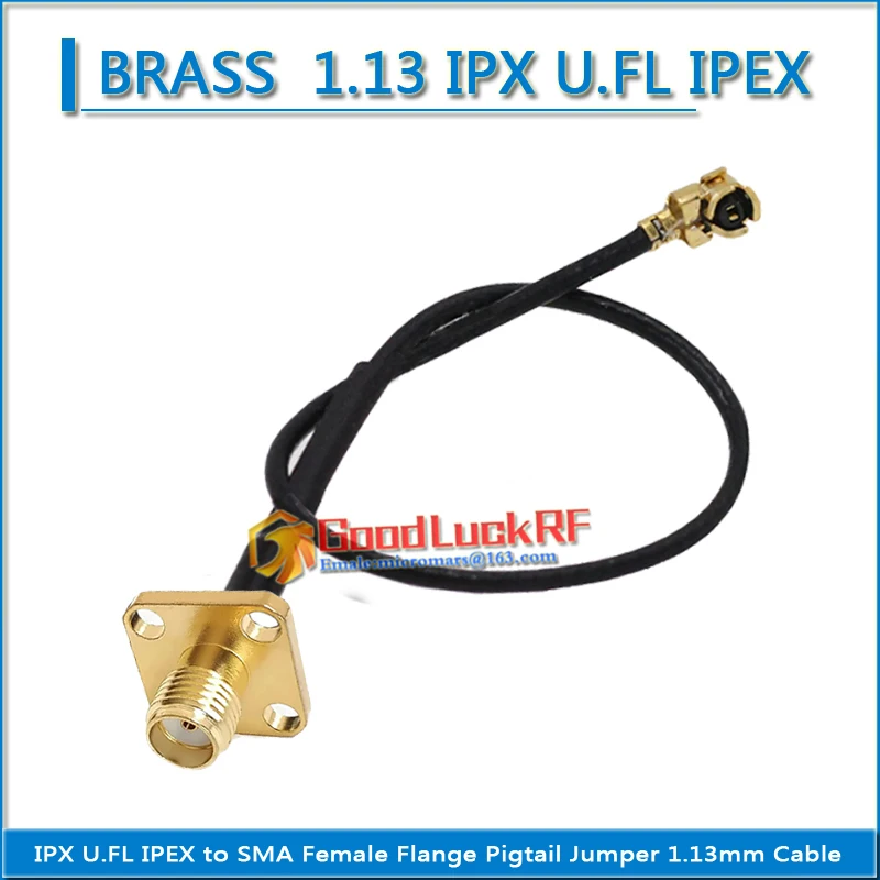 

1.13 IPX U.FL IPEX to SMA Female 4 hole Flange RF Coaxial Pigtail Jumper 1.13mm extend Cable low loss