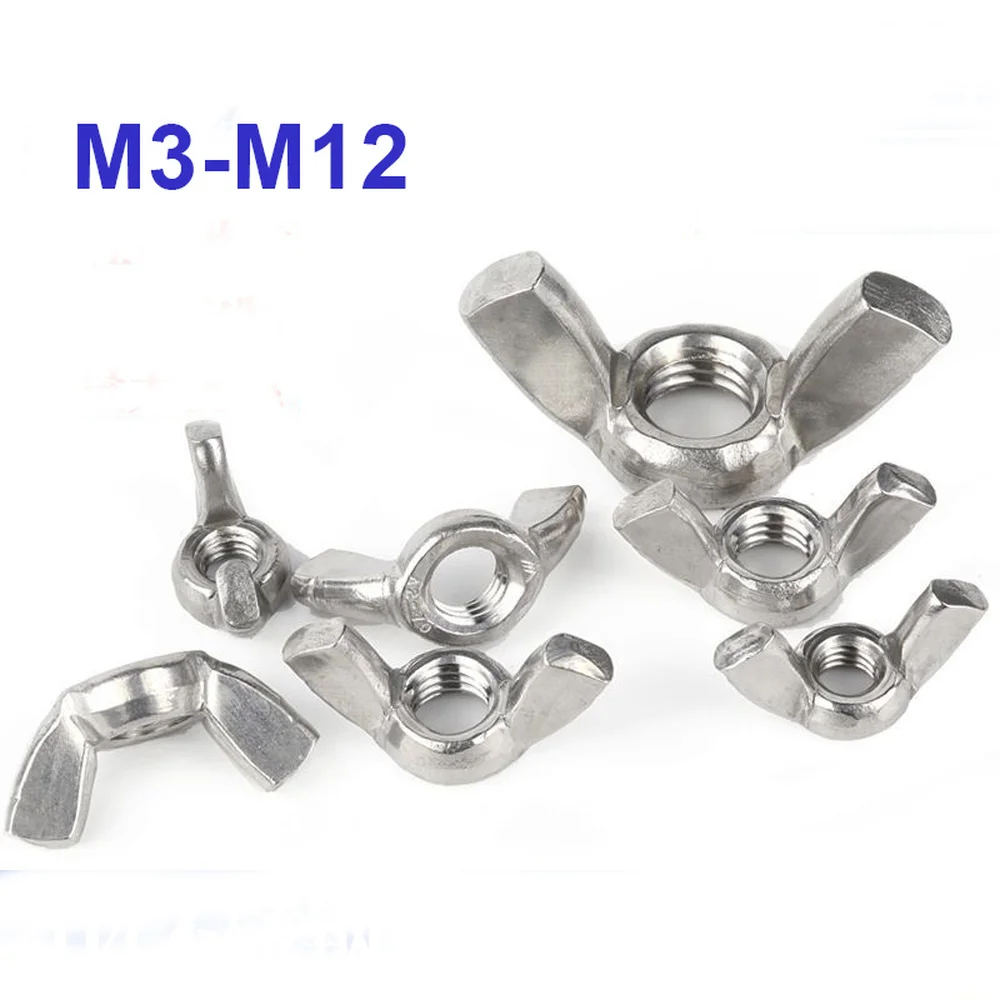 10Pcs M4 M5 M6 M8 Wing Nuts Butterfly Nuts Fasteners Parts Zinc Plated 