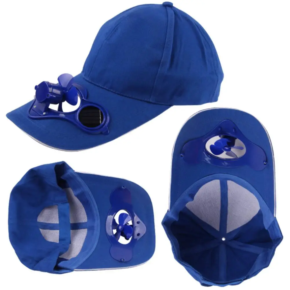 Unisex Adult Kid Summer Solar Panel Powered Cooling Fan Baseball Cap Outdoor Sport Camping Hiking Snapback Peaked Sun Visor Hat