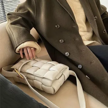 

2020 New Cowhide Leather Crossbody Bags For Women Popular Weaving Luxury Handbags Women Bags Designer Shoulder Bags Ladies Totes