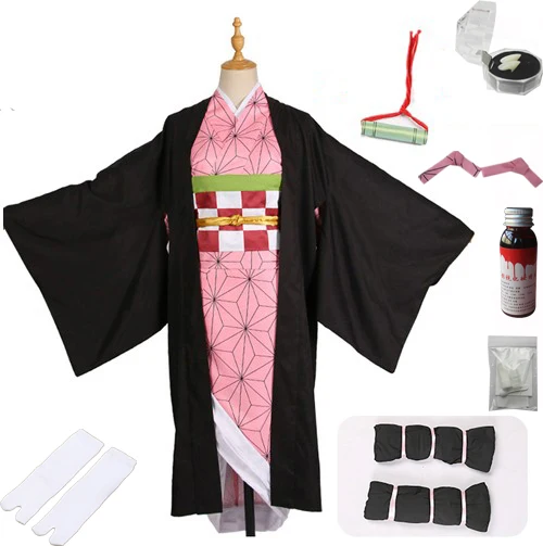 package B Лидер продаж; Новинка; аниме «Demon Slayer: Kimetsu no Yaiba»; Косплей; Kamado Nezuko; женская японская одежда; костюм для косплея - Цвет: package B