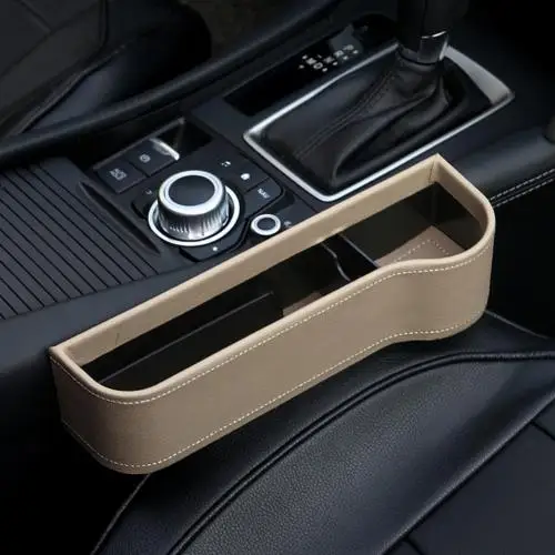 Beige Right Авто автомобильное сиденье щелевая карманная салфетка закуски телефонные коробки для хранения Органайзер новая горячая распродажа - Название цвета: Beige Right
