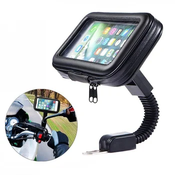 

Motorcycle Telephone Holder Support Moto Bicycle Rear View Mirror Stand Mount Waterproof Scooter Motorbike Phone Bag for Samsung