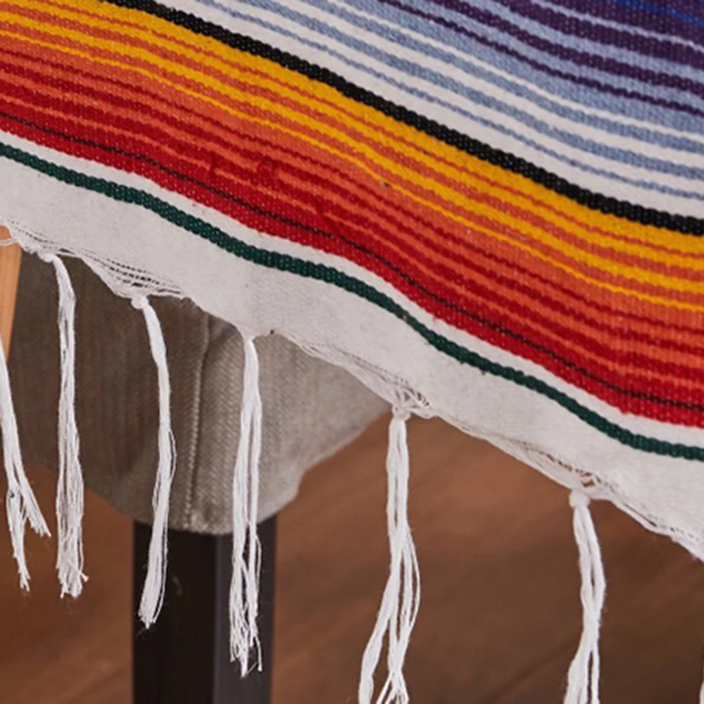 Хлопковое одеяло с мексиканским флагом, Радужное покрывало Тканое одеяло, Покрывало Скатерть для пикника подстилка, одеяло для пикника
