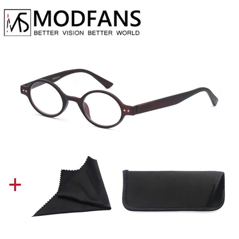 Classic Round Frame Lightweight Reading Glasses with Spring Hinge, Diopter +1.0 to +4.0