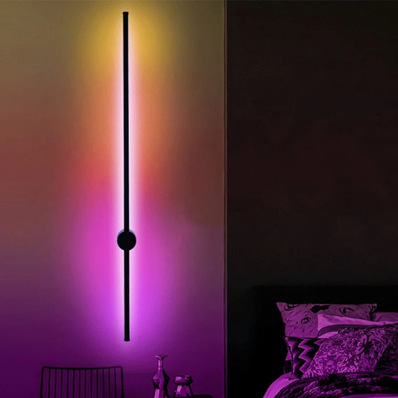 모던 다채로운 LED 벽 램프, 원격 제어 RGB 야간 조명, 홈 데코, 스콘스 적용, 사무실 주방 비품 장식
