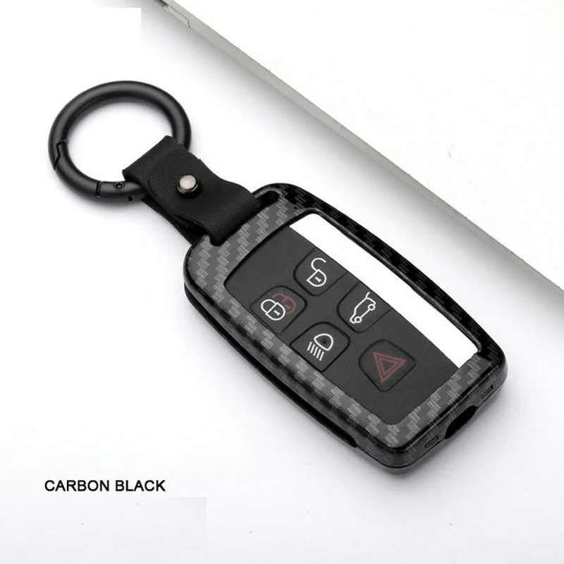 

Carbon Fiber Zinc Alloy Car Key Fob Cover Case For Land Rover RANGE ROVER SPORT Freelander 2 DISCOVERY 4 Evoque for Jaguar XE XJ