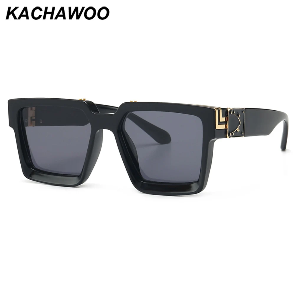 Солнцезащитные очки Kachawoo для мужчин и женщин ретро квадратные в черной белой
