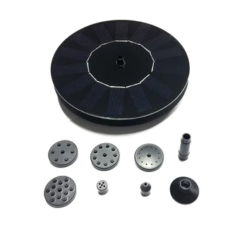 

7V 6 Nozzles Birds Bath Fountain Solar Powered Water Pump Floating Outdoor Pond Garden Patio 1.5W Yard Garden Decor