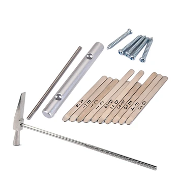 

SEWS-Musical Steel Keys for 10 Keys Kalimba Shrapnel with Tuner Hammer Portable Music Accessory