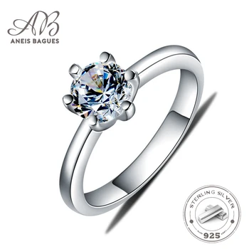 

Aneis Bagues Silver 925 Jewelry Ring Moissanite Trendy Classic 925 Sterling Silver Rings Jewelry Woman Engagement Fine Jewelry