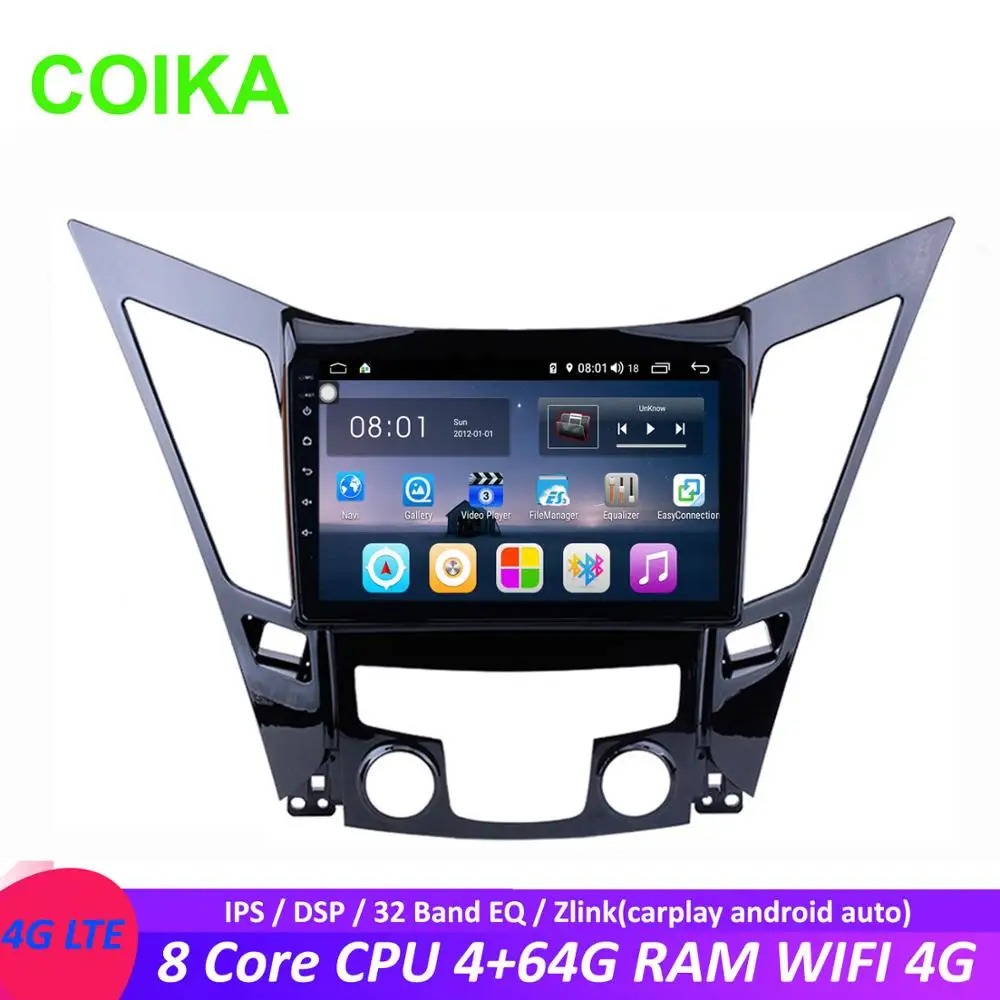 COIKA " Android 8,1 система 8 ядерный автомобильный радиоприемник для hyundai Sonata I40 I45 I50 2011- ips сенсорный экран PIP DSP Carplay Google BT