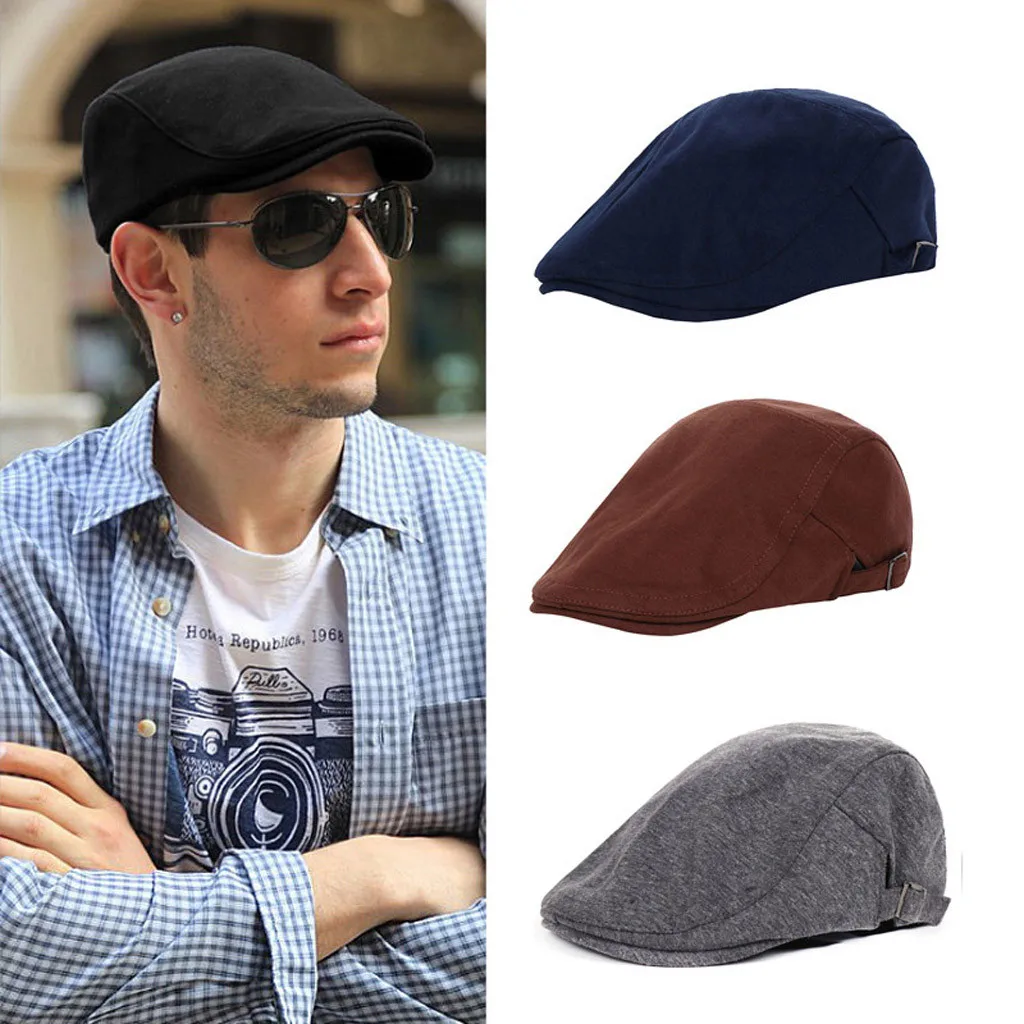 Adjustable Beret Caps Outdoor Sun Breathable Bone Brim Hats Womens Mens Solid Flat Berets Cap Hat Baseball Flat Cap Topee NEW