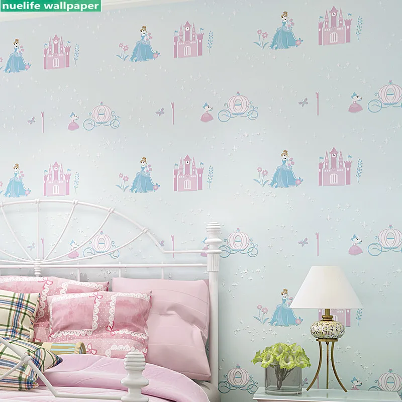 

Cartoon castle princess pattern non-woven wallpaper kindergarten living room bedroom children's room TV background wall paper