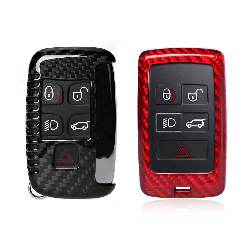

Real Carbon Glass Fiber Car Key Case Cover Holder For Land Rover Range Rover Sport Evoque Freelander 2 Jaguar XE XJ XJL XF C-X16