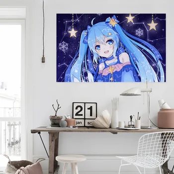 

[Self-Adhesive] 3D Hatsune Miku 871 Japan Anime Wall Stickers Mural Decal Wall Murals AJ WALLPAPER Belly