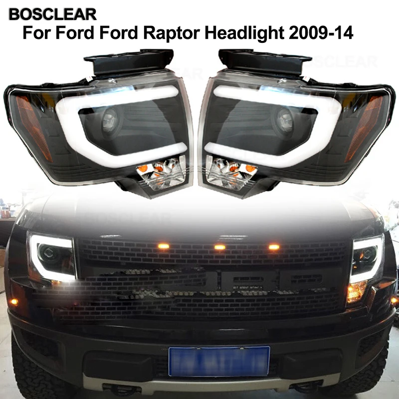 

Для Ford Raptor F150 светодиодная фара s стоп светильник + задний фонарь 2009- 2016 2017 2018 передняя фара Биксеноновая линза двойной луч HID комплект