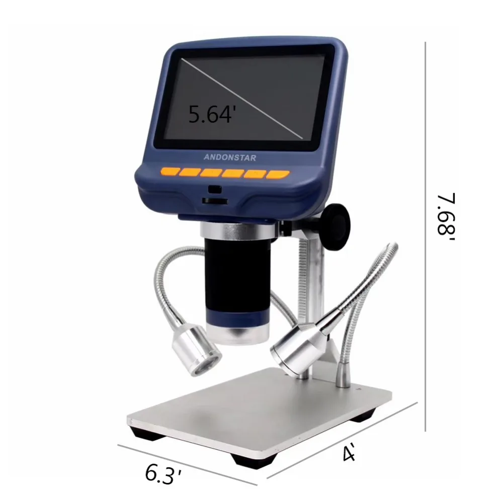 AD106S 10X-220X 4," ЖК-цифровой микроскоп Прочный USB регулируемый светильник Microscopio 30f/s HD светодиодный экран микроскоп