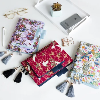 

2020 Japanese Fabric Antique Cover Refillable Notebook Cover Bullet Journal Lined/Grid/Blank/Planner Refill A5 A6 For Hobonichi