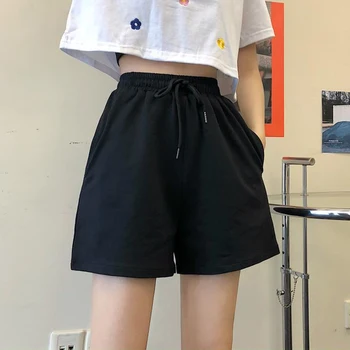 

Shorts Women Summer Loose Casual Short Pants New 2020 Korean Style All-match Eleastic High Waist Shorts Feminino P757