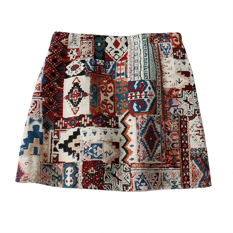 Новинка, короткая юбка в стиле ретро, Национальный стиль, женская юбка, 1218