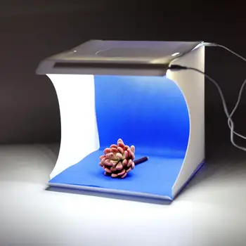 

Mini Foldable Folding Lightbox Photography Photo Studio Softbox 2LED Light SoftBox 1100LM Photo Lighting Studio With 6 Backdrops