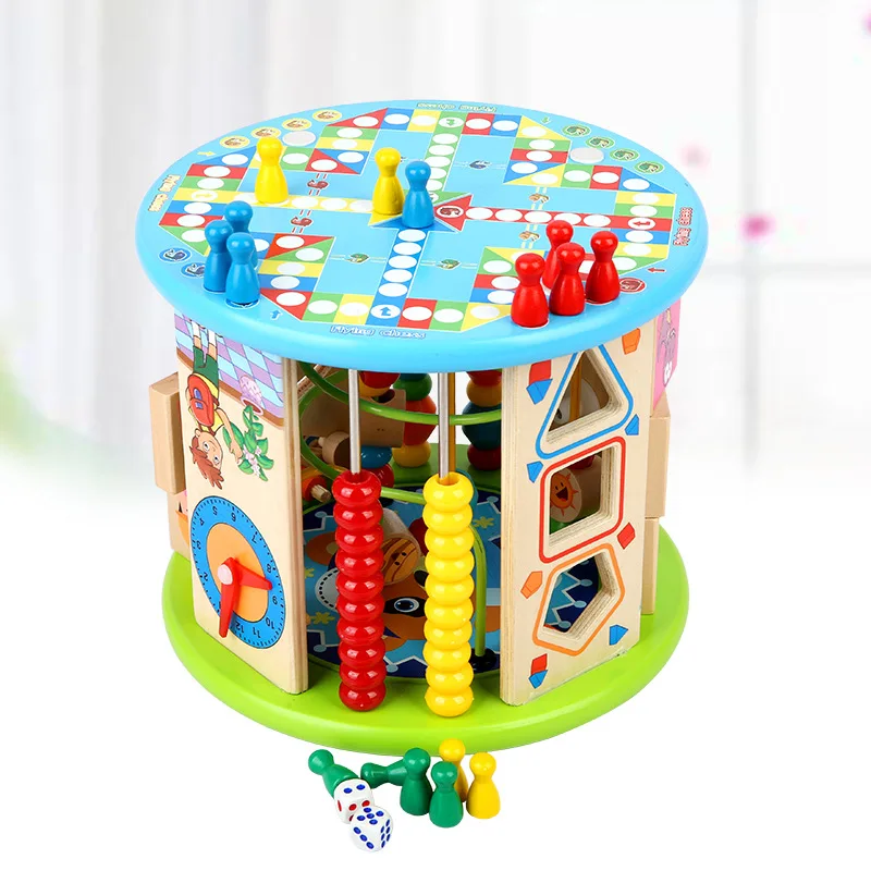 Montessori Wooden toys 10 in 1 Multipurpose Educational Toy Wood Shape Color Sorter for Kids Early Learning Toy For Kids Gift