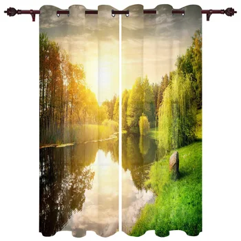 

Natural Scenery Window Curtains Home Decor Curtains for Living Room Bedroom Kitchen Items