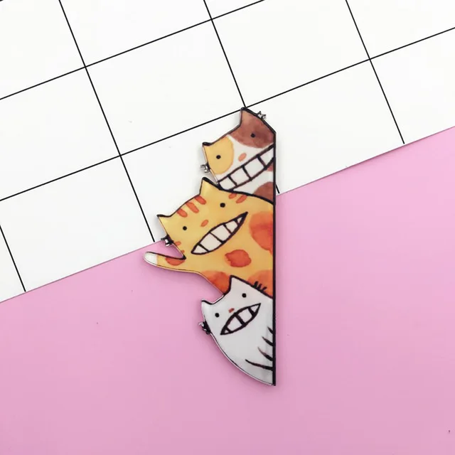Мультфильм жираф кролик Кошка Собака брошь булавки акриловые значки с животными Женщины Мужчины Япония броши в стиле Харадзюку ювелирные изделия рюкзак аксессуары - Цвет: 2493Y