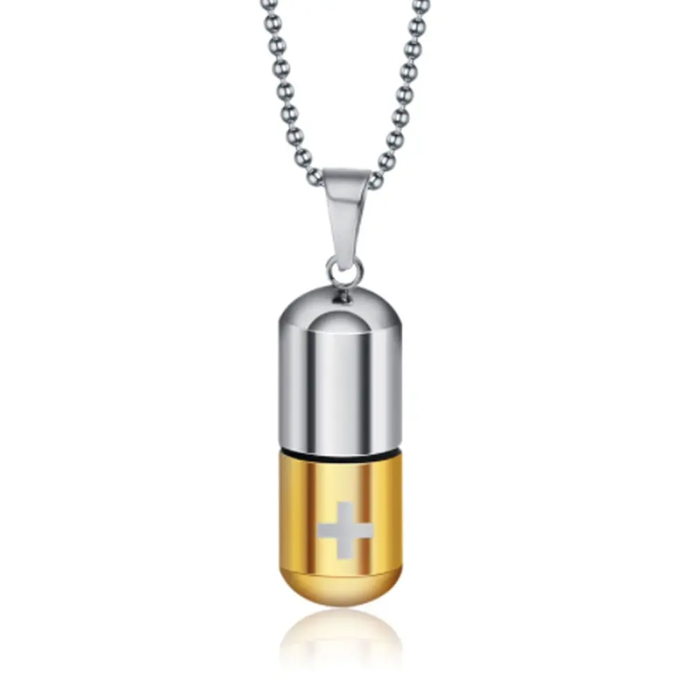 Ожерелье с кулоном из титановой стали, подвеска-капсула для влюбленных, винтажная резная монета для женщин, модный медальон золотого цвета