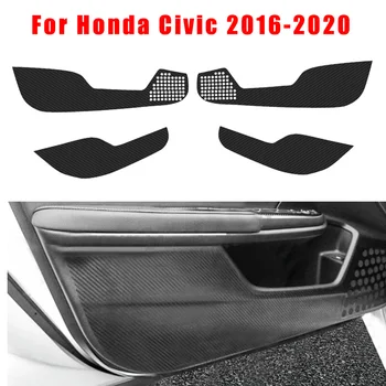 

100% Brand New Carbon Fiber Texture Door Anti Kick Pad Guard Stickers For Honda Civic 2016-2020 UV Protected
