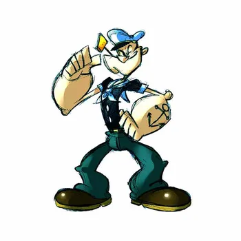 

13cm x 9.8cm Cartoon Popeye Sticker Graphic Motorcycle Decal JDM Vinyl Window Bumper Decor Car Stickers