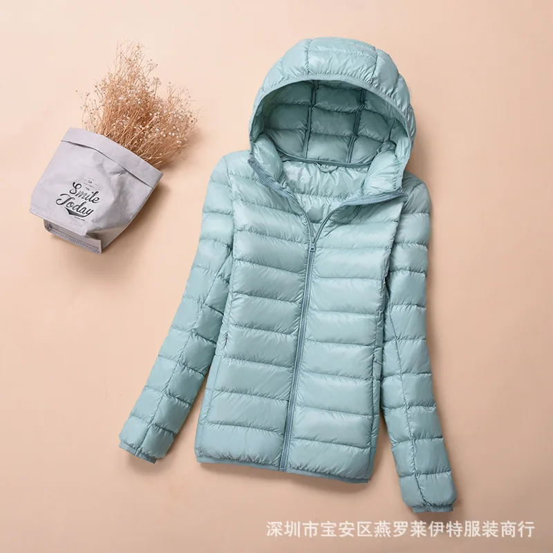 Thin down Jacket Women's Short Stand Collar Hooded Korean-style Autumn And Winter WOMEN'S Coat Low Price Promotion