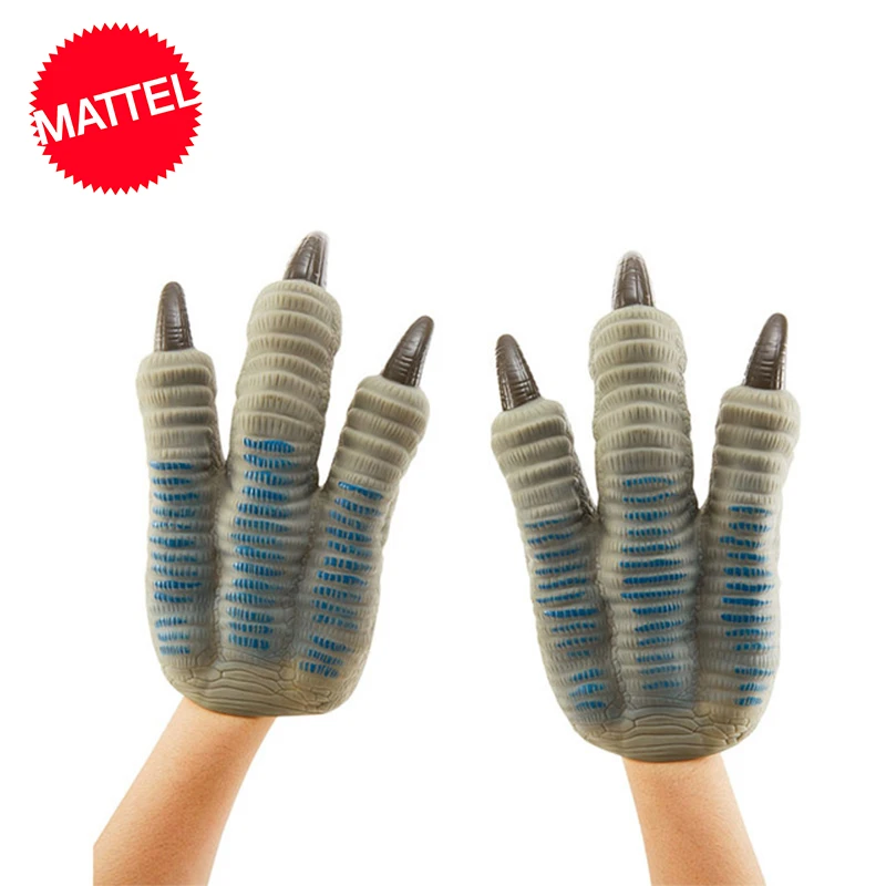 Mattel мир Юрского периода Велоцираптор синие когти Garras динозавр игрушки перчатки