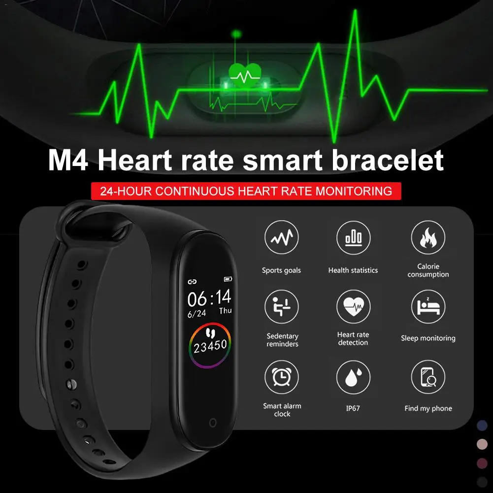 M4 Смарт-часы фитнес браслет Браслет фитнес-трекер Водонепроницаемый спортивный браслет M4 смарт браслет браслет цветной экран Смарт-браслет для IPhone Xiaomi