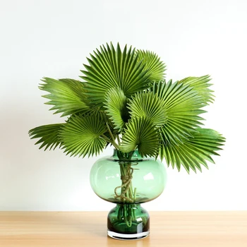 

3/5/6pcs Artificial Pu Turtle Leaves Beautiful DIY Artificial Palm Leaves plantsFor Birthday Wedding Home Plant Decoration